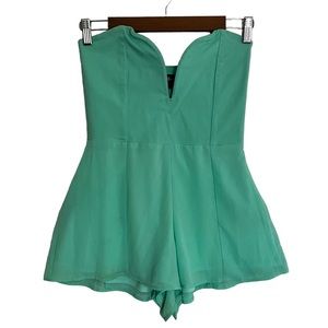 Nasty Gal Size S Teal Strapless Corset Jumper
